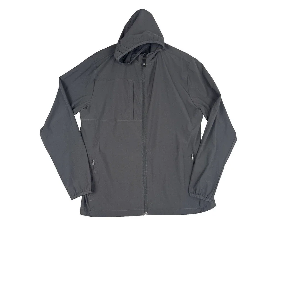 Linksoul Bodega Hooded Performance Full Zip Jacket Graphite Gray Size Large